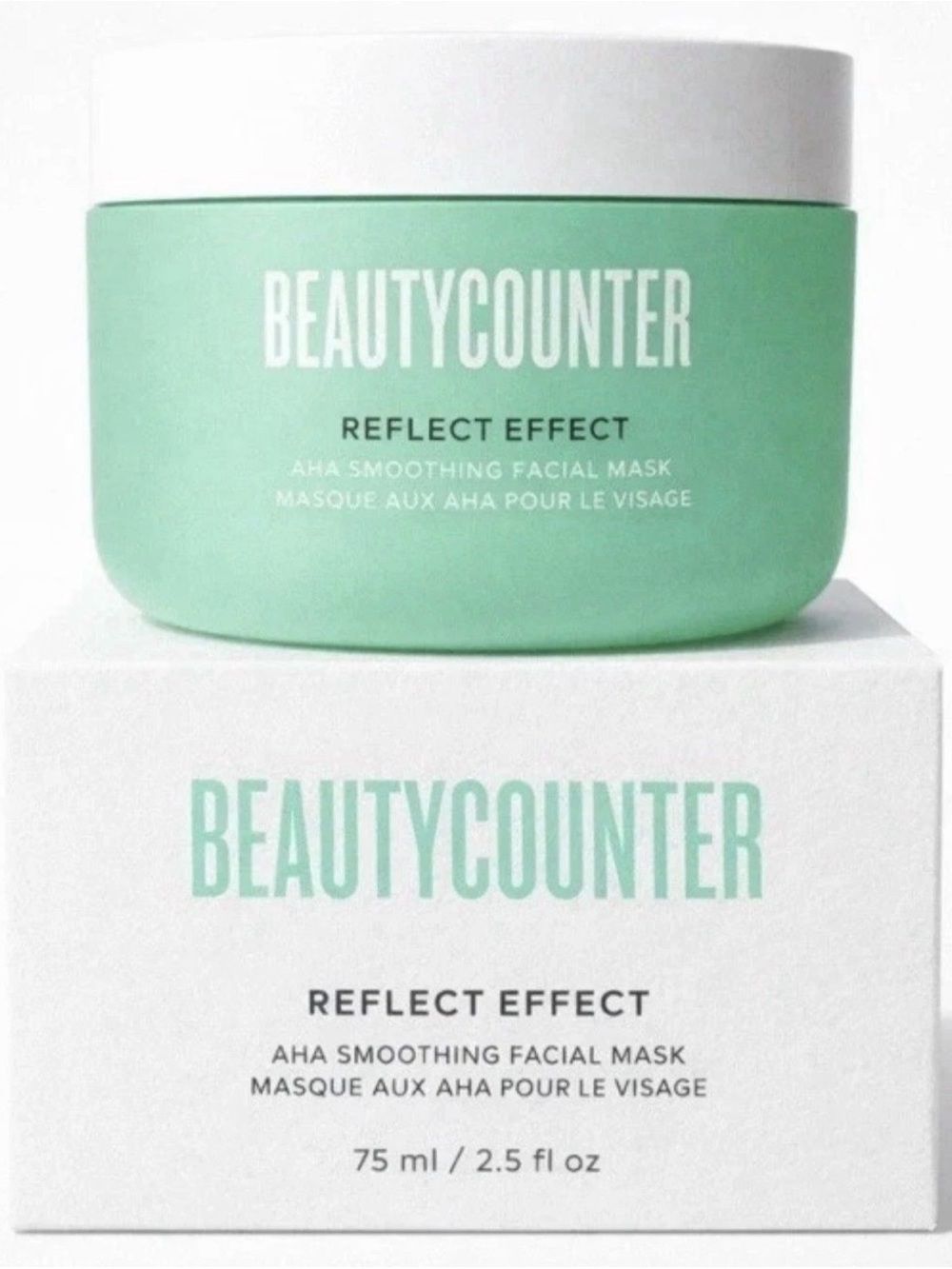 beautycounter Reflect Effect Facial Mask - Mint Green & White